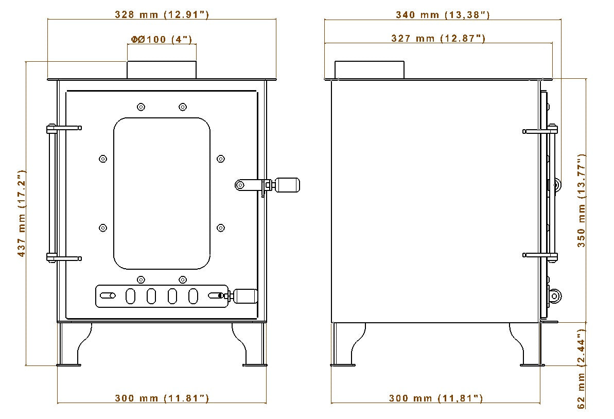 Wide Size Wood Burning Stove, Campervan Stove, Camping Stove, Tent Stove, Camping Heating, School Bus Conversion Stove, Tiny Home Stove