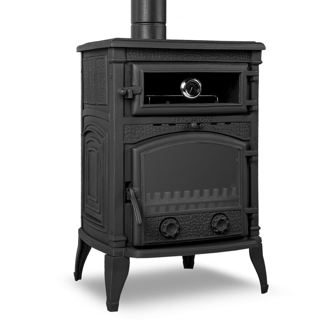 Cast Iron Stove with Side Lid and Oven, Without Side Glass