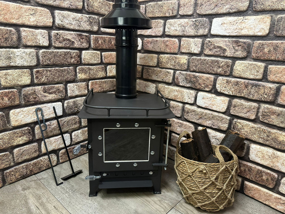 Premium wood stove for tiny spaces like Campervan, RV Living, Tint House, Tent, Outdoor, Caravan, School bus conversion, Wood burning stove