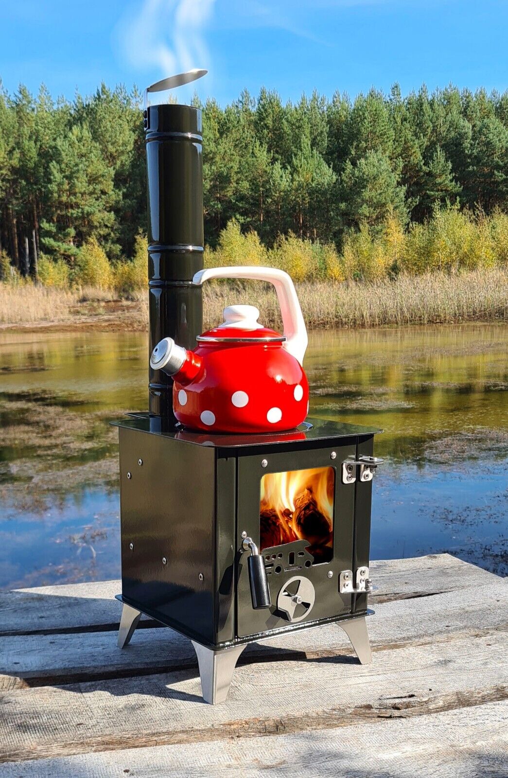 Tiny oven with stove top, tent oven, mini oven, camping, outdoor
