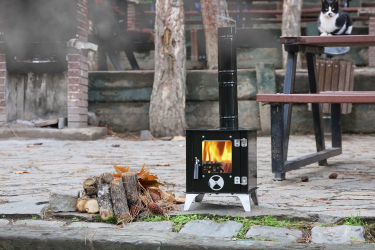 Tiny oven with stove top, tent oven, mini oven, camping, outdoor fireplace