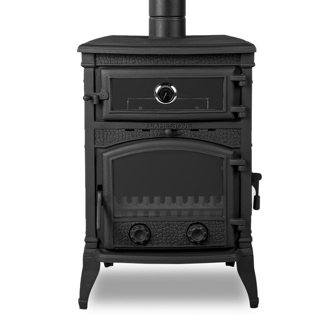 Cast Iron Stove with Side Lid and Oven, Without Side Glass