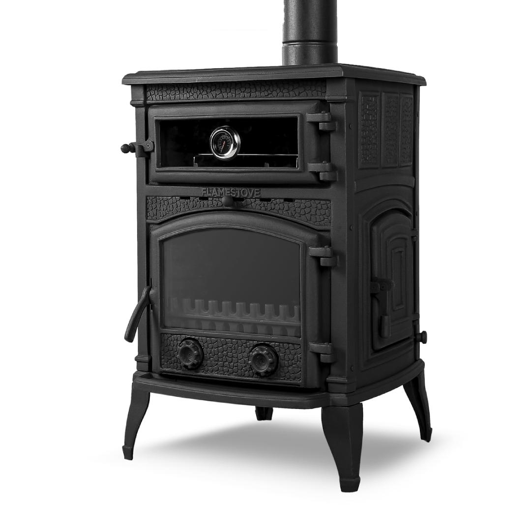 Cast Iron Stove with Side Lid and Oven, Without Side Glass