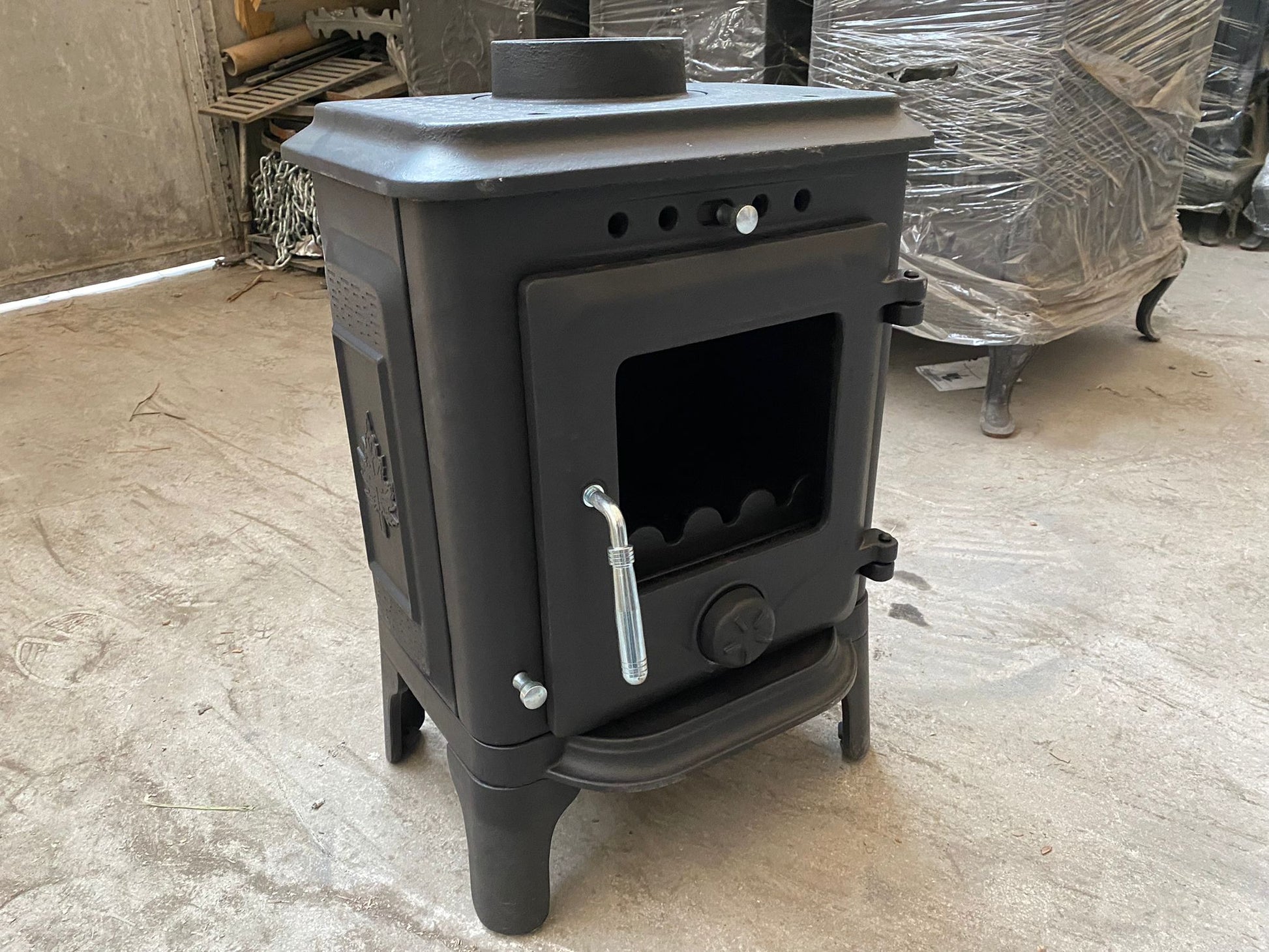 Cast iron stove with oven, wood burning stove, fireplace, cooker stove