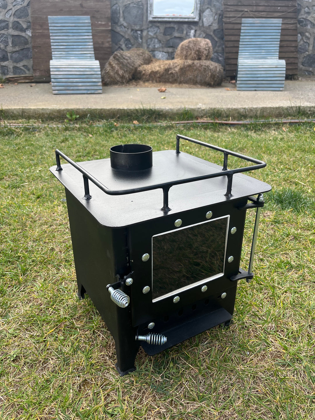 Premium wood stove for tiny spaces like Campervan, RV Living, Tint House, Tent, Outdoor, Caravan, School bus conversion, Wood burning stove