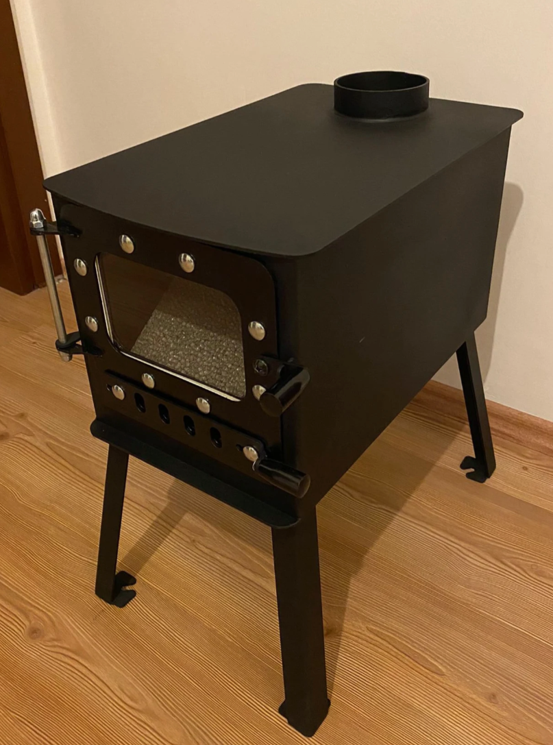 Heavy duty long size wood stove for small spaces, camper stove, carava